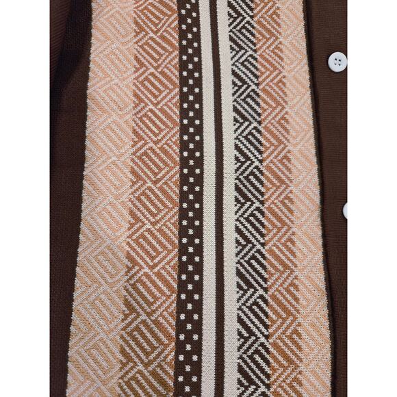 NWT PJ Paul Jones Vintage Striped Men's LS Cardigan BD Sweater XL Brown - Picture 4 of 5